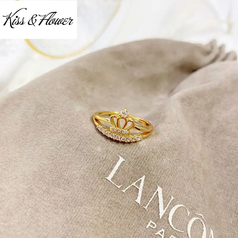 KISS&FLOWER RI143 Fine Jewelry Wholesale Fashion Woman Birthday Wedding Gift Vinge Crown AAA Zircon 24KT Gold Resizable Ring
KISS&FLOWER RI143 Fine Jewelry Wholesale Fashion Woman Birthday Wedding Gift Vinge Crown AAA Zircon 24KT Gold Resizable Ring