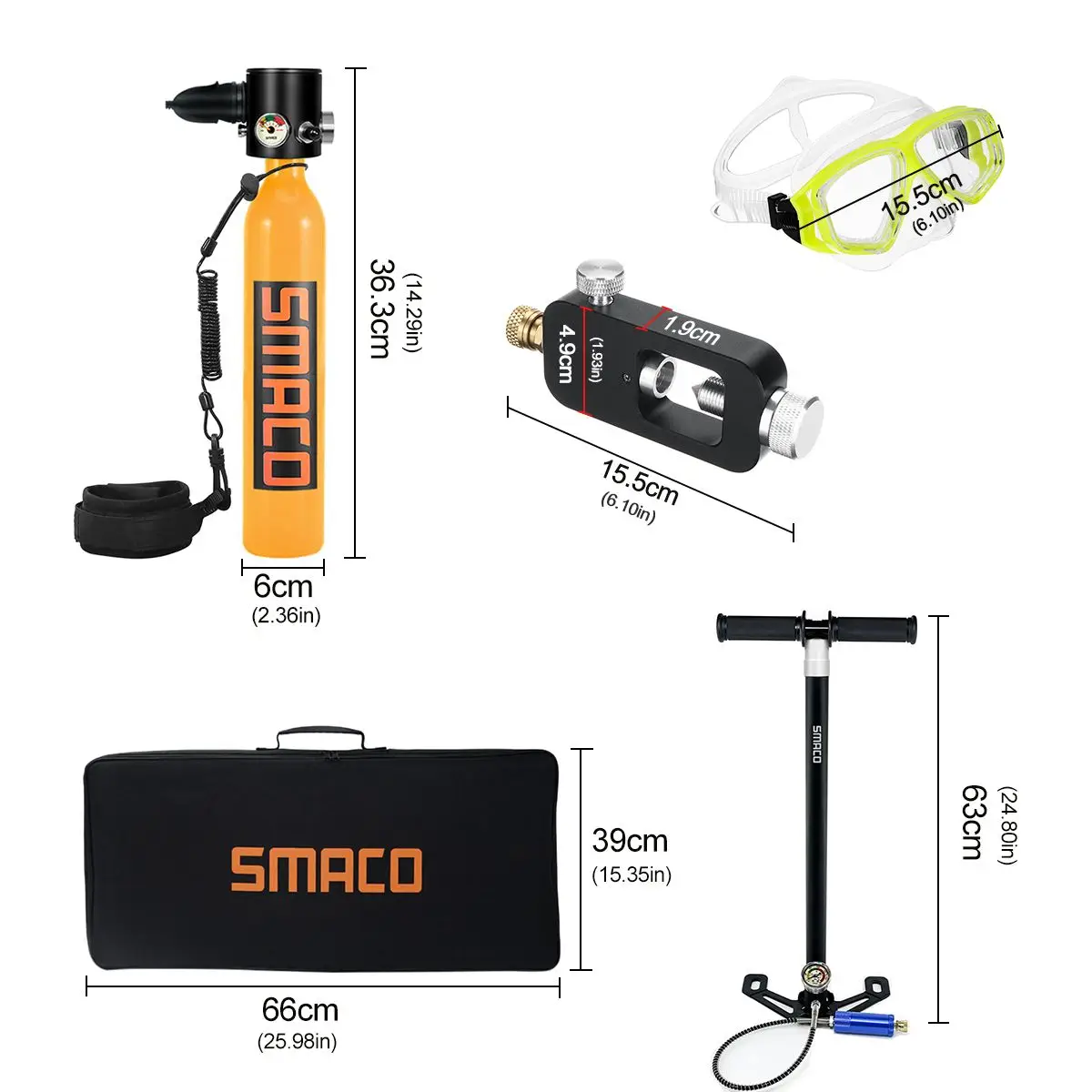 SMACO S300Plus 500ml Green Diving Equipment Scuba Diving Cylinder Oxygen Tank Second Generation Pump Glasses Storage Rope Bag
SMACO S300Plus 500ml Green Diving Equipment Scuba Diving Cylinder Oxygen Tank Second Generation Pump Glasses Storage Rope Bag
