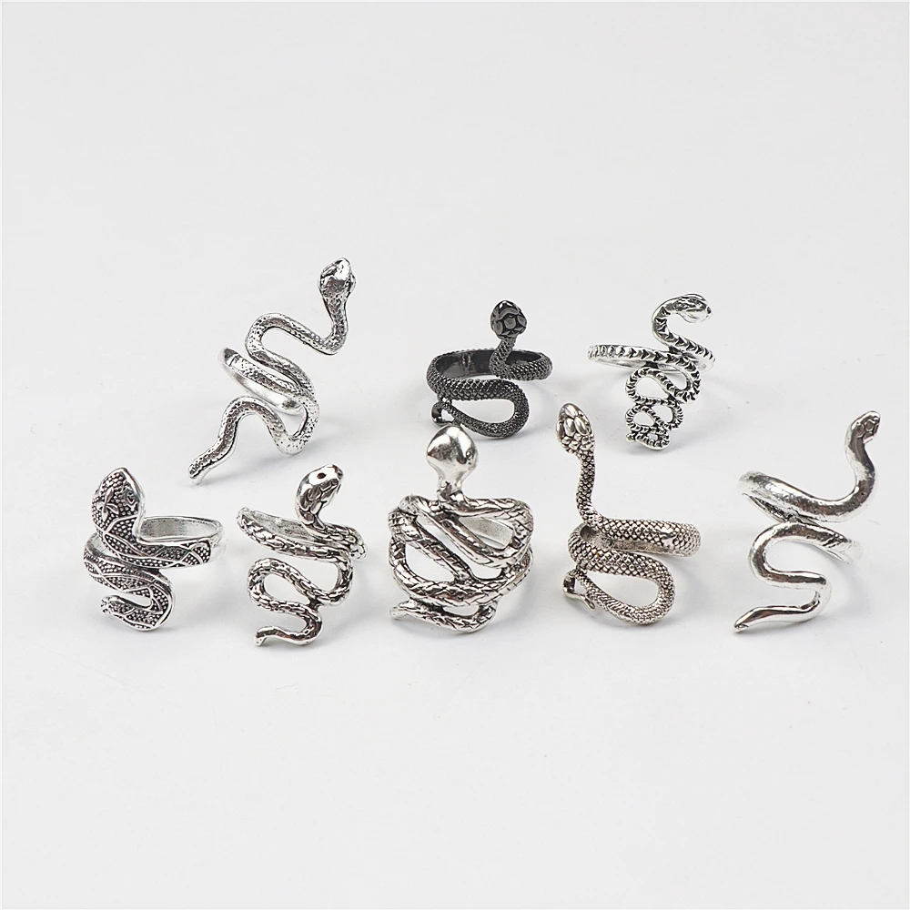 10pcs/lot Men Retro Punk Snake Rings For Women Antique Siver Color Opening Adjustable Jewelry Party Gifts
10pcs/lot Men Retro Punk Snake Rings For Women Antique Siver Color Opening Adjustable Jewelry Party Gifts