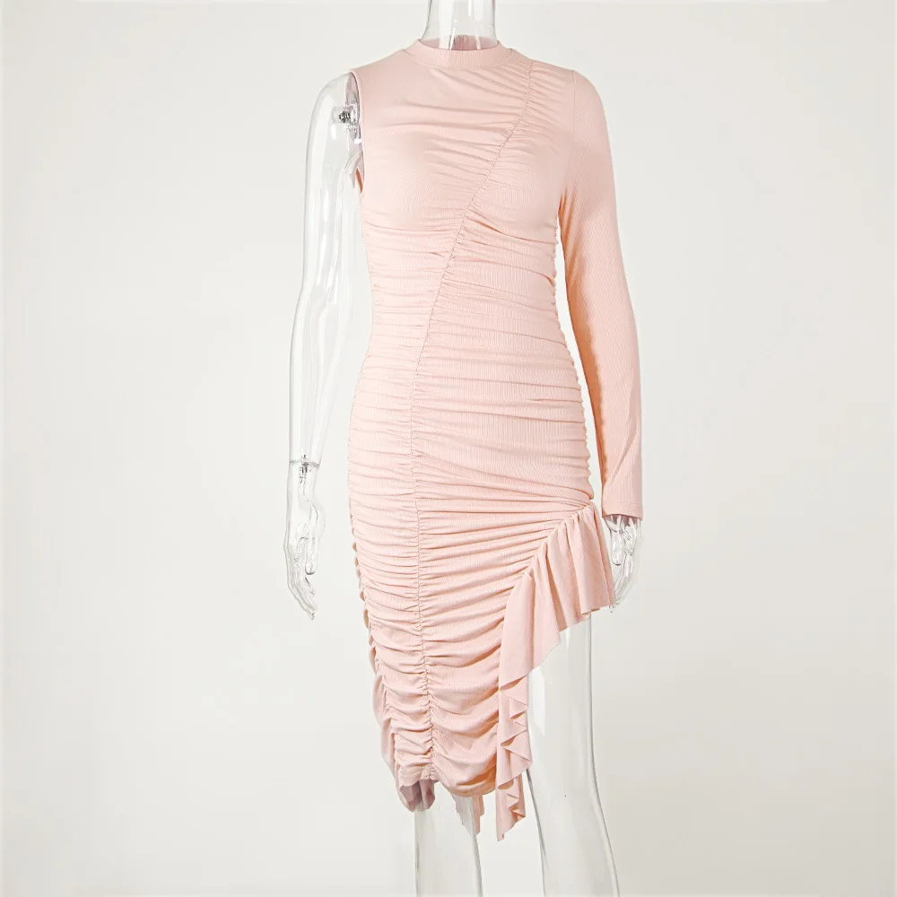 Irregular Sexy Dress Pleated Bodycon Dress Stand-up Collar Club Party Dress Women Robe2020
Irregular Sexy Dress Pleated Bodycon Dress Stand-up Collar Club Party Dress Women Robe2020