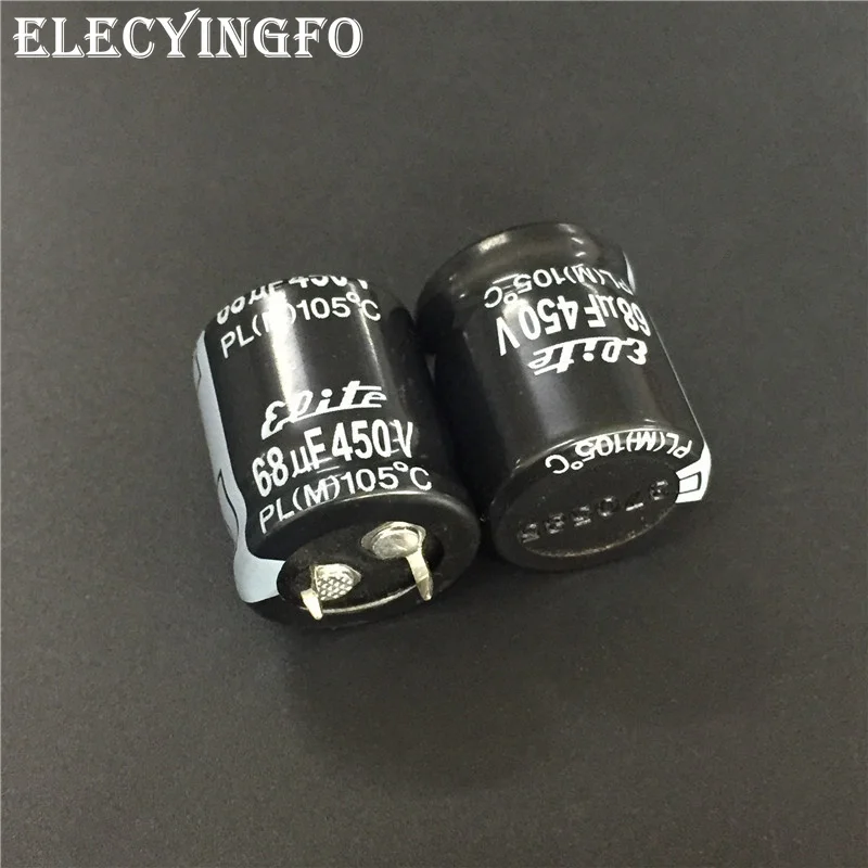 2pcs 68uF 450V68UF Elite PL Series 22x25mm 450V68uF Snap-in PSU Aluminum Electrolytic capacitor
2pcs 68uF 450V68UF Elite PL Series 22x25mm 450V68uF Snap-in PSU Aluminum Electrolytic capacitor