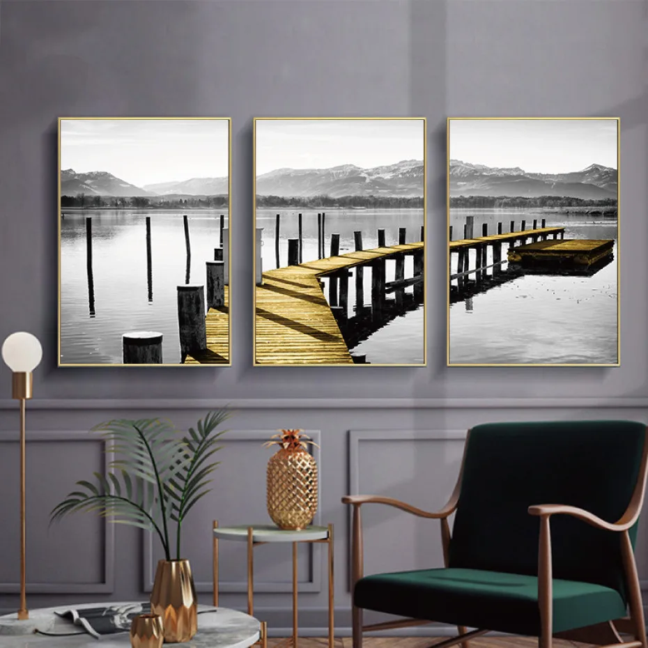 Nordic Poster Landscape Gold Lake Wall Art Canvas Painting Home Decorative Pictures Poster And Print Wall Art For Living Room
Nordic Poster Landscape Gold Lake Wall Art Canvas Painting Home Decorative Pictures Poster And Print Wall Art For Living Room