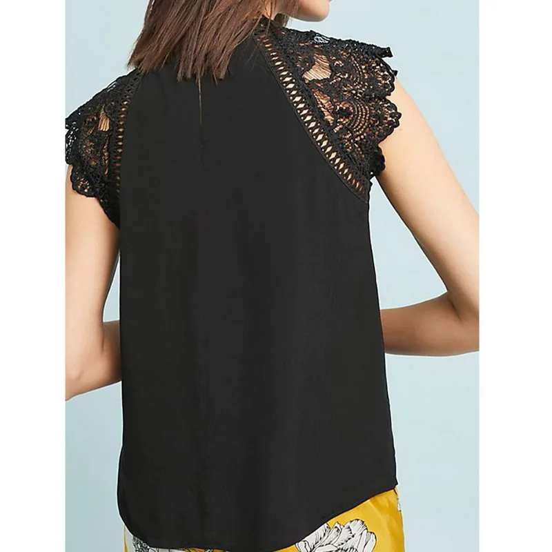 Summer Fashion Women's Casual Lace Embroidery Hollow Collar Lace Sleeve Hollow Collar Splicing Chiffon Double Layer Top
Summer Fashion Women's Casual Lace Embroidery Hollow Collar Lace Sleeve Hollow Collar Splicing Chiffon Double Layer Top
