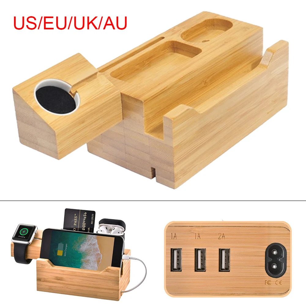 Charging Station for AirPods Charging Dock Cable Management Wood Charger Station with 3 USB Ports for Apple Watch iPhone
Charging Station for AirPods Charging Dock Cable Management Wood Charger Station with 3 USB Ports for Apple Watch iPhone