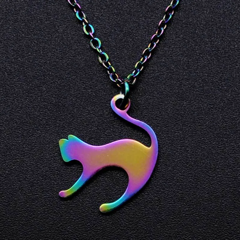 Trendy New Stainless Steel Colorful Cat Shape Necklace For Women Girls Charm Animal Choker Chain Necklaces Charm Party Jewelry
Trendy New Stainless Steel Colorful Cat Shape Necklace For Women Girls Charm Animal Choker Chain Necklaces Charm Party Jewelry