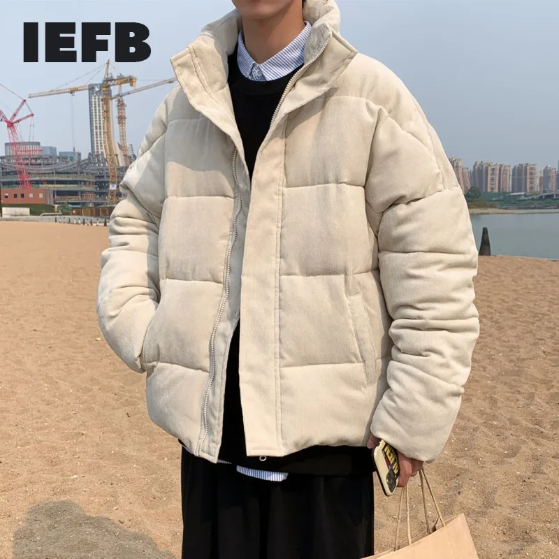 IEFB / men's wear new cotton padded jacket men's Corduroy bread jacket loose fit stand collar zipper winter coat 9Y4140 
IEFB / men's wear new cotton padded jacket men's Corduroy bread jacket loose fit stand collar zipper winter coat 9Y4140