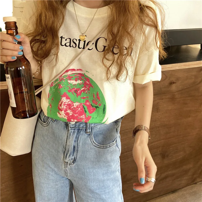 Korean Style Causal Vintage Gray Letters Printed Loose Simple Short Sleeve Women Tops 2021 Summer New T-Shirts
Korean Style Causal Vintage Gray Letters Printed Loose Simple Short Sleeve Women Tops 2021 Summer New T-Shirts