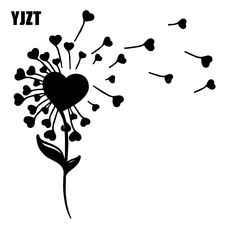 

YJZT 16.4X17CM Love Flower Hearts Fashion Rear Windshield Decals Car Sticker C25-0362