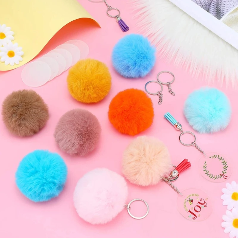 30 Pieces Colorful Pom Poms Fur Ball with 30 Pieces Keychain and 30 Pieces Tassels for DIY Hats Shoes Bags Accessories
30 Pieces Colorful Pom Poms Fur Ball with 30 Pieces Keychain and 30 Pieces Tassels for DIY Hats Shoes Bags Accessories