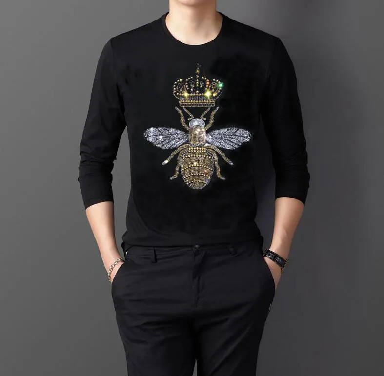 Men Autumn Casual Mens Rhinestones Long tshirt New Man Fitness Clothing long shirts M-4XL
Men Autumn Casual Mens Rhinestones Long tshirt New Man Fitness Clothing long shirts M-4XL