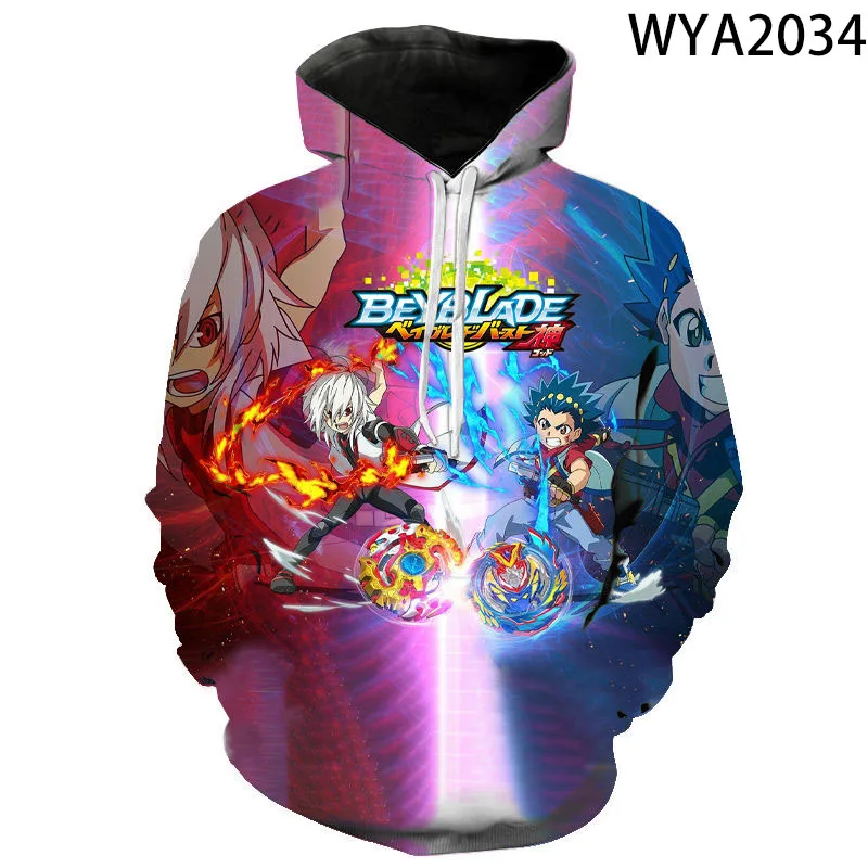 Толстовки Beyblade Burst с 3D-принтом для мужчин женщин детей Повседневная Уличная