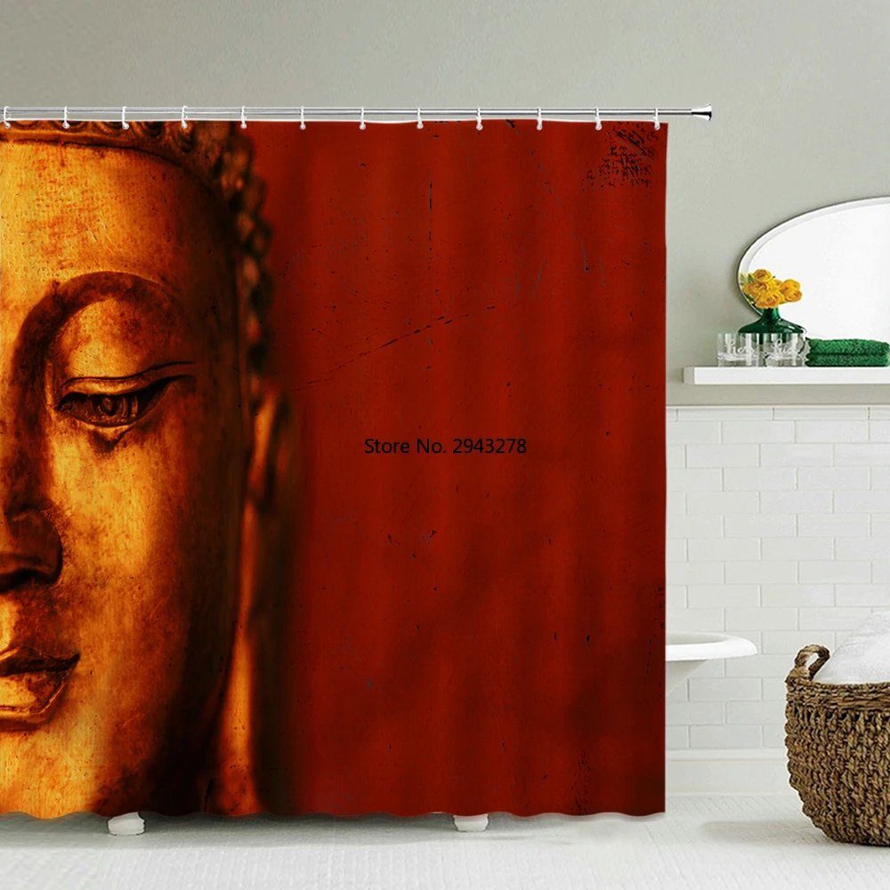Chinese style Bath Curtain Waterproof Shower Curtains Polyester Buddha Pattern Bath Screen Curtain for Bathroom With Hooks
Chinese style Bath Curtain Waterproof Shower Curtains Polyester Buddha Pattern Bath Screen Curtain for Bathroom With Hooks