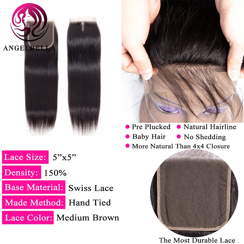 Angelbella 13x4 Lace Frontal Closure Brazilian Straight Human Hair Closure Brown 4x4 5X5 Lace Closure Remy Hair 12-22 Inch
Angelbella 13x4 Lace Frontal Closure Brazilian Straight Human Hair Closure Brown 4x4 5X5 Lace Closure Remy Hair 12-22 Inch