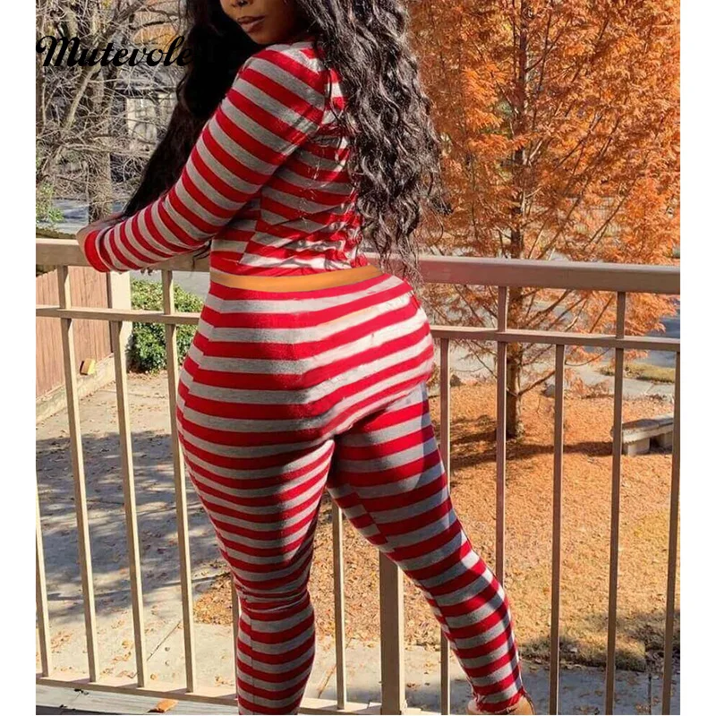 Mutevole Women Plus Size Striped Two Piece Set Casual Bodycon 2 Piece Outfits Fall Autumn Crop Top Long Sleeve Shirt and Pants 
Mutevole Women Plus Size Striped Two Piece Set Casual Bodycon 2 Piece Outfits Fall Autumn Crop Top Long Sleeve Shirt and Pants