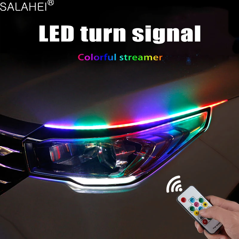 2Pcs Car Headlight Decorative Led Strip Streamer Light Strip Flexible Flowing Turn Signal DRL Multicolor Daytime Running Lamp
2Pcs Car Headlight Decorative Led Strip Streamer Light Strip Flexible Flowing Turn Signal DRL Multicolor Daytime Running Lamp
