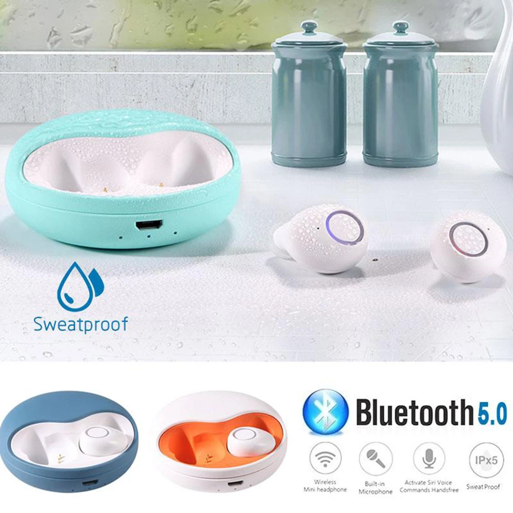 Мини гарнитура Bluetooth 5 0 беспроводная 3D стерео Спортивные Беспроводные наушники 500