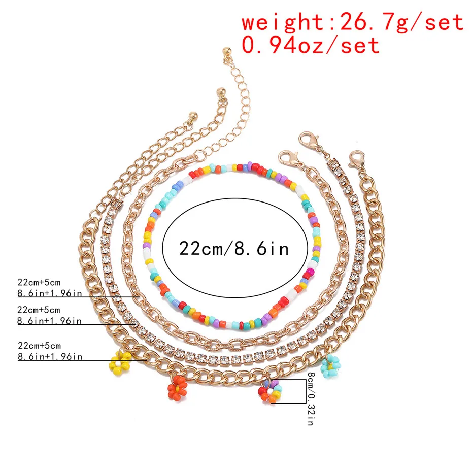 Punk Multi Layer Shiny Tennis Chain Ankle Bracelet Woman Korean Fashion Seed Bead Anklet Boho Beach Vacation New Jewelry
Punk Multi Layer Shiny Tennis Chain Ankle Bracelet Woman Korean Fashion Seed Bead Anklet Boho Beach Vacation New Jewelry