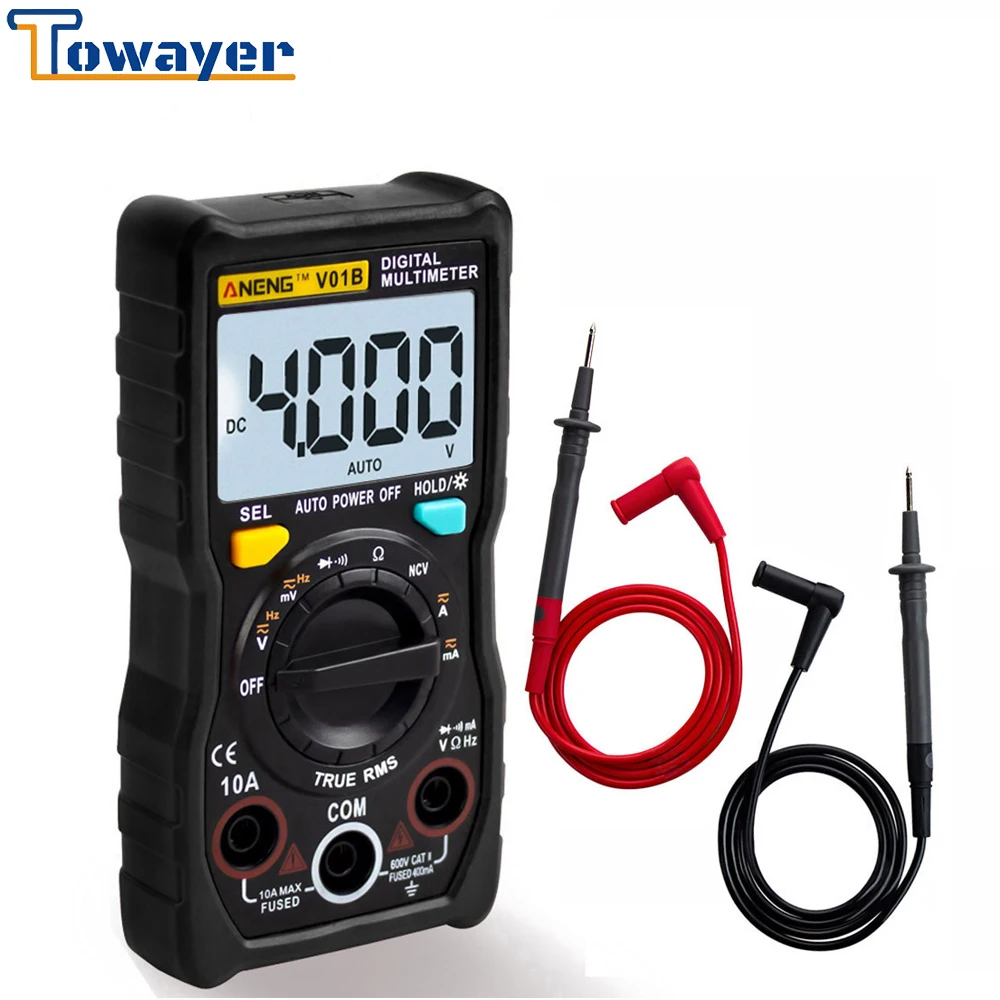 Digital Multimeter 6000 counts Auto Ranging AC/DC voltage meter Flash light Back light Large Screen 113A/D
Digital Multimeter 6000 counts Auto Ranging AC/DC voltage meter Flash light Back light Large Screen 113A/D