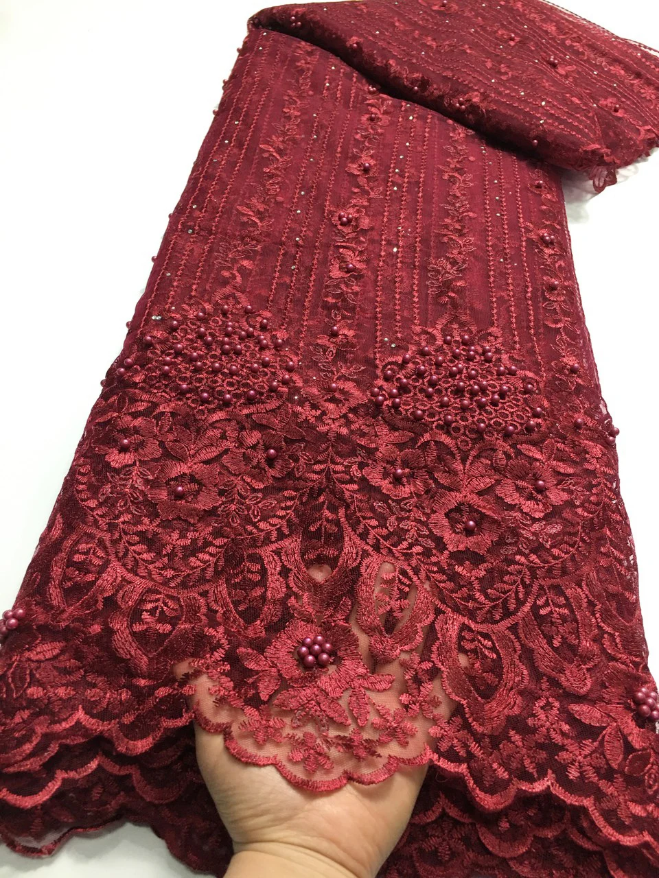 African Lace Fabric 5 Yards High Quality Embroidery Beaded French Tulle Lace Nigerian Wedding Party Dress Sewing Material M48841
African Lace Fabric 5 Yards High Quality Embroidery Beaded French Tulle Lace Nigerian Wedding Party Dress Sewing Material M48841