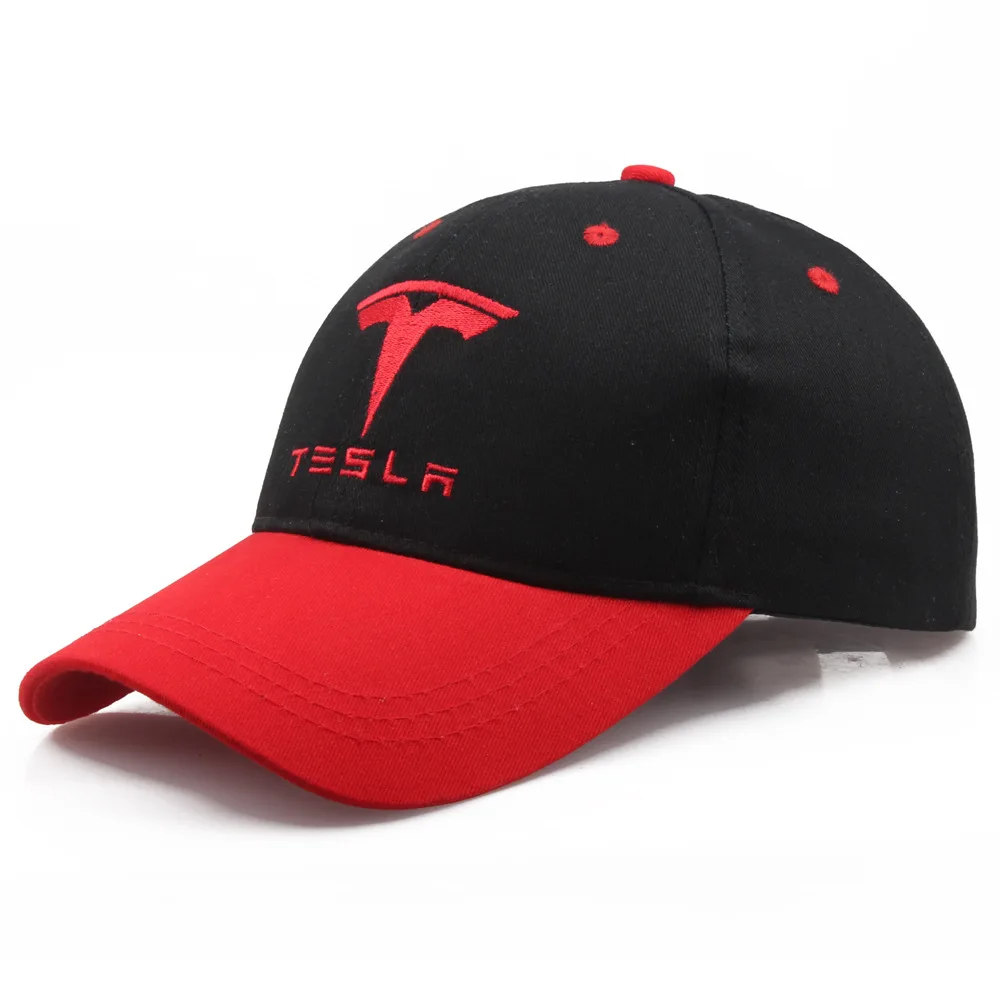 Бейсболка мужская с вышивкой модная кепка логотипом Tesla гоночная бейсболка для