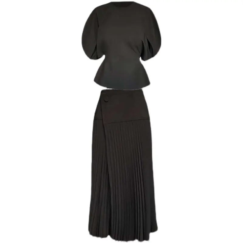 XITAO Irregular Pleated Plus Size Clothing 2 Piece Set Women Fashion Pullover Puff Sleeve Match All Personality Clothes ZY5575 
XITAO Irregular Pleated Plus Size Clothing 2 Piece Set Women Fashion Pullover Puff Sleeve Match All Personality Clothes ZY5575