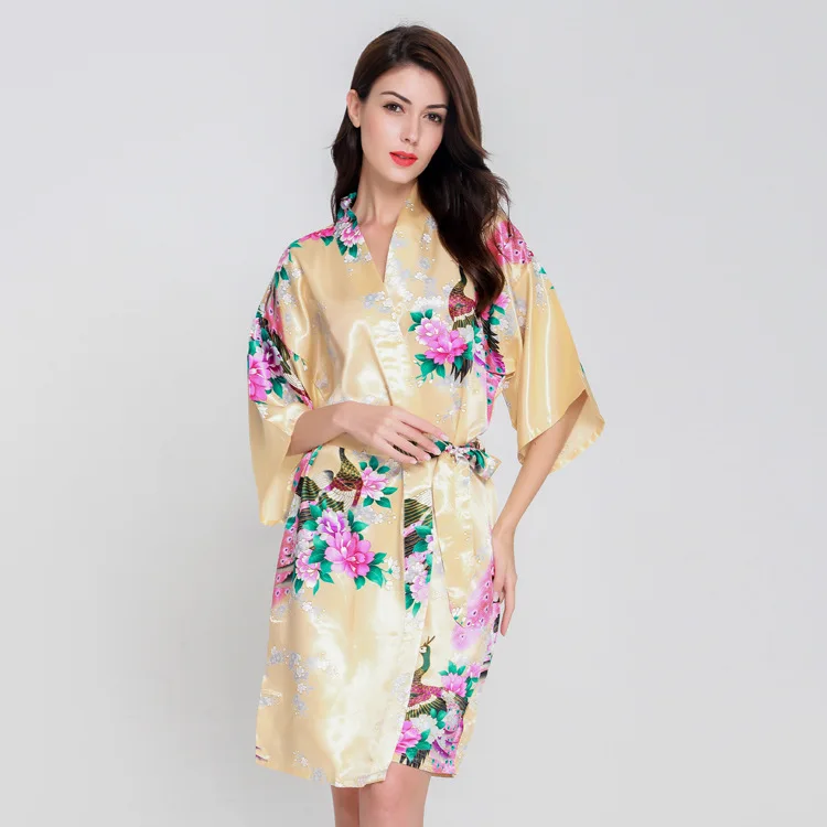 Sexy Women Sleepwear Nightgown Satin Kimono Home Clothing Gown Casual Nightdress Homewear Gold Bride Bridesmaid Wedding Robe
Sexy Women Sleepwear Nightgown Satin Kimono Home Clothing Gown Casual Nightdress Homewear Gold Bride Bridesmaid Wedding Robe