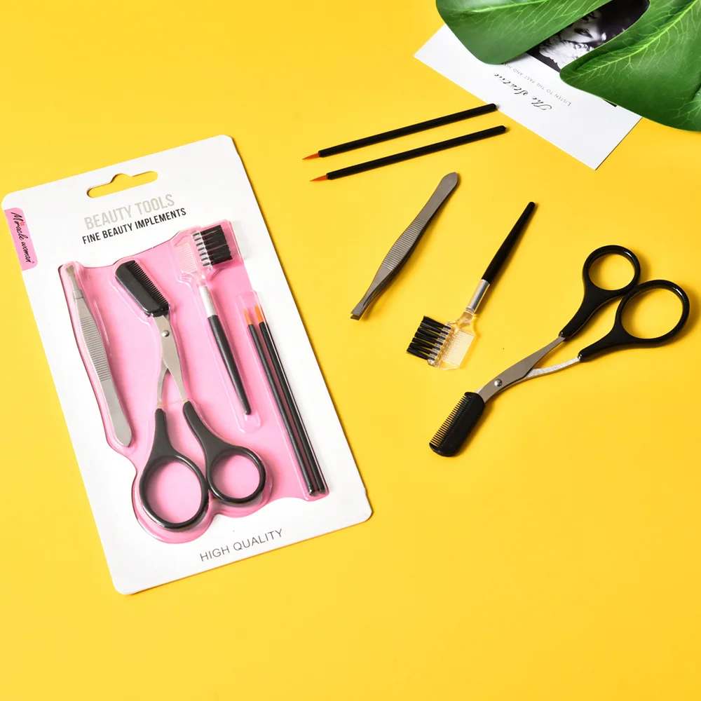 5 in 1 Eyebrow Grooming Set Scissors Trimmer Tweezer Comb for facial Hair Removal Shaping Shaver Cosmetic Makeup Accessories
5 in 1 Eyebrow Grooming Set Scissors Trimmer Tweezer Comb for facial Hair Removal Shaping Shaver Cosmetic Makeup Accessories