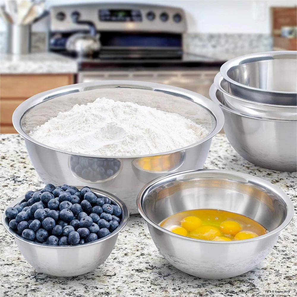 Beeman Stainless Steel Mixing Bowls (Set of 6) Non Slip Nesting Whisking Bowls Set Mixing Bowls For Salad Cooking Baking
Beeman Stainless Steel Mixing Bowls (Set of 6) Non Slip Nesting Whisking Bowls Set Mixing Bowls For Salad Cooking Baking