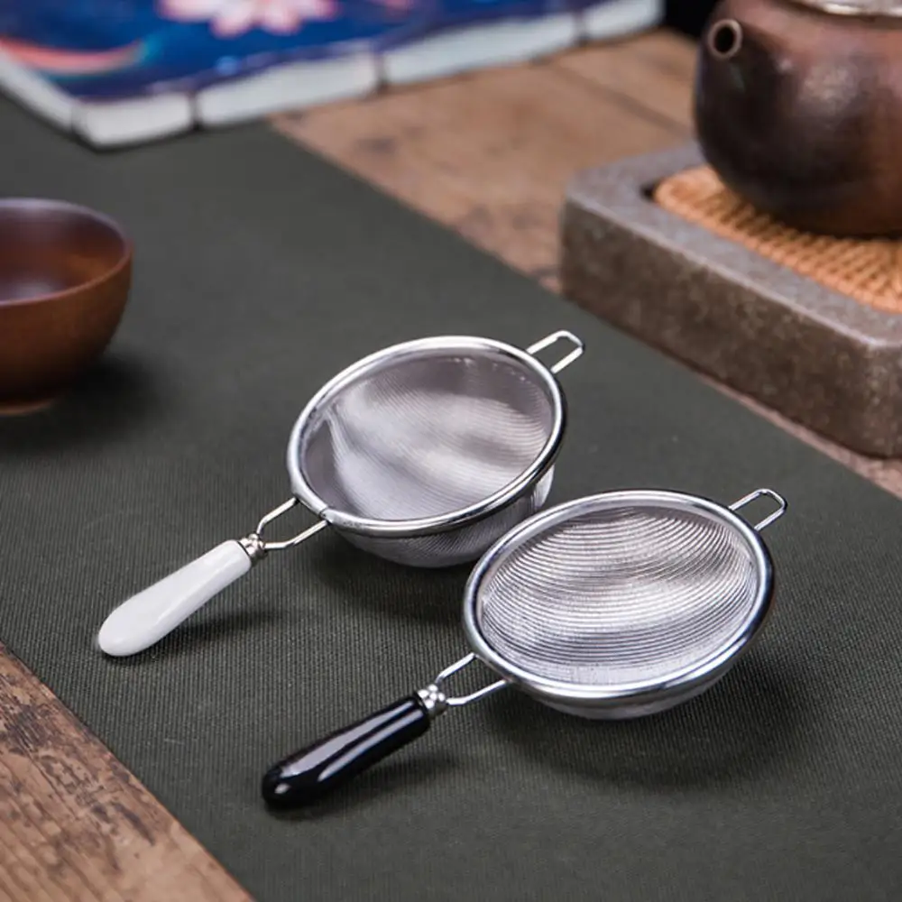 1PC Vintage Tea Strainer Stainless Steel Dual Mesh Tea Strainer Filter Ceramic Handle Loose Leaf Tea Infuser Gongfu Tea Accessor
1PC Vintage Tea Strainer Stainless Steel Dual Mesh Tea Strainer Filter Ceramic Handle Loose Leaf Tea Infuser Gongfu Tea Accessor