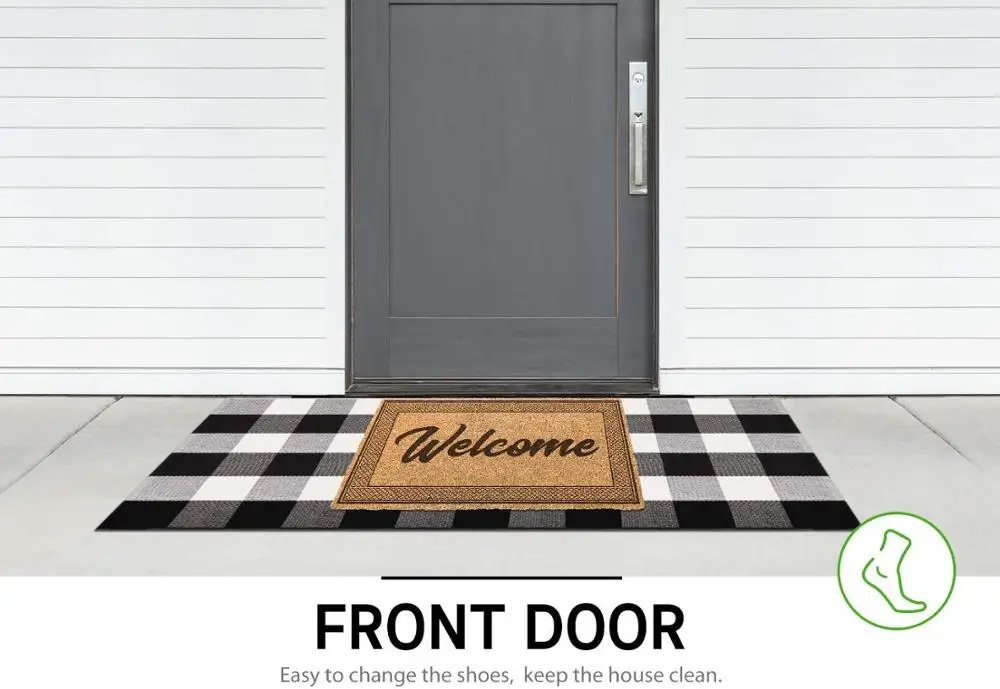 2021 Hot Sale Black White Checkered Carpet Buffalo Plaid Rugs 23.6 x 35.4 Inch Indoor and Outdoor Welcome Doormat
2021 Hot Sale Black White Checkered Carpet Buffalo Plaid Rugs 23.6 x 35.4 Inch Indoor and Outdoor Welcome Doormat
