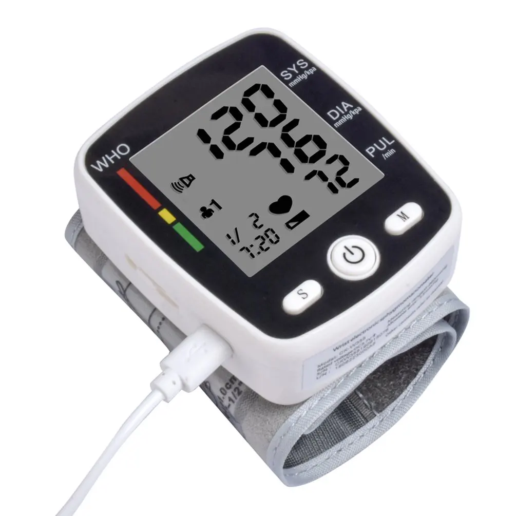 USB Rechargeable Wrist Blood Pressure Monitor LCD Digital Heart Beat Rate Pulse Meter Automatic BP Sphygmomanometer Tonometer
USB Rechargeable Wrist Blood Pressure Monitor LCD Digital Heart Beat Rate Pulse Meter Automatic BP Sphygmomanometer Tonometer