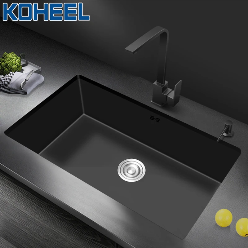 KOHEEL черная Одиночная миска ручная работа глубокая раковина кухонная корзина