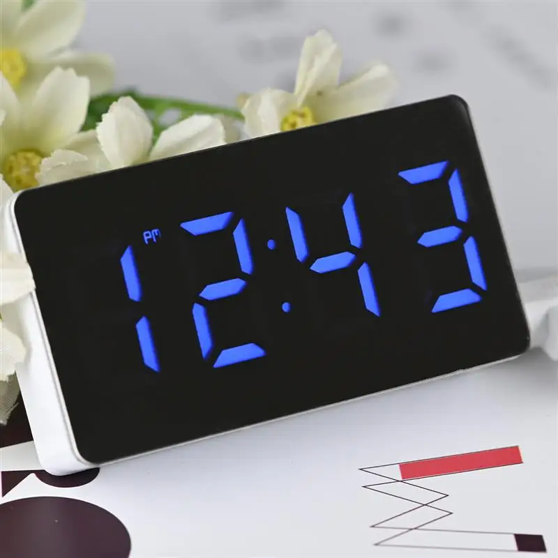 LED Mirror Digital Mini Alarm Clock Snooze Table Clock Wake Up Mute Calendar Dimmable Electronic Desktop Clocks Home Decoration
LED Mirror Digital Mini Alarm Clock Snooze Table Clock Wake Up Mute Calendar Dimmable Electronic Desktop Clocks Home Decoration