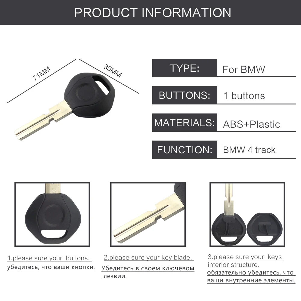 OkeyTech Remote Car Key Shell Case Fob With ID44 Chip For BMW 3 5 6 7 Series X3 X5 Z3 Z4 Z8 E36 E34 HU92/HU58 Blade 3 Button
OkeyTech Remote Car Key Shell Case Fob With ID44 Chip For BMW 3 5 6 7 Series X3 X5 Z3 Z4 Z8 E36 E34 HU92/HU58 Blade 3 Button