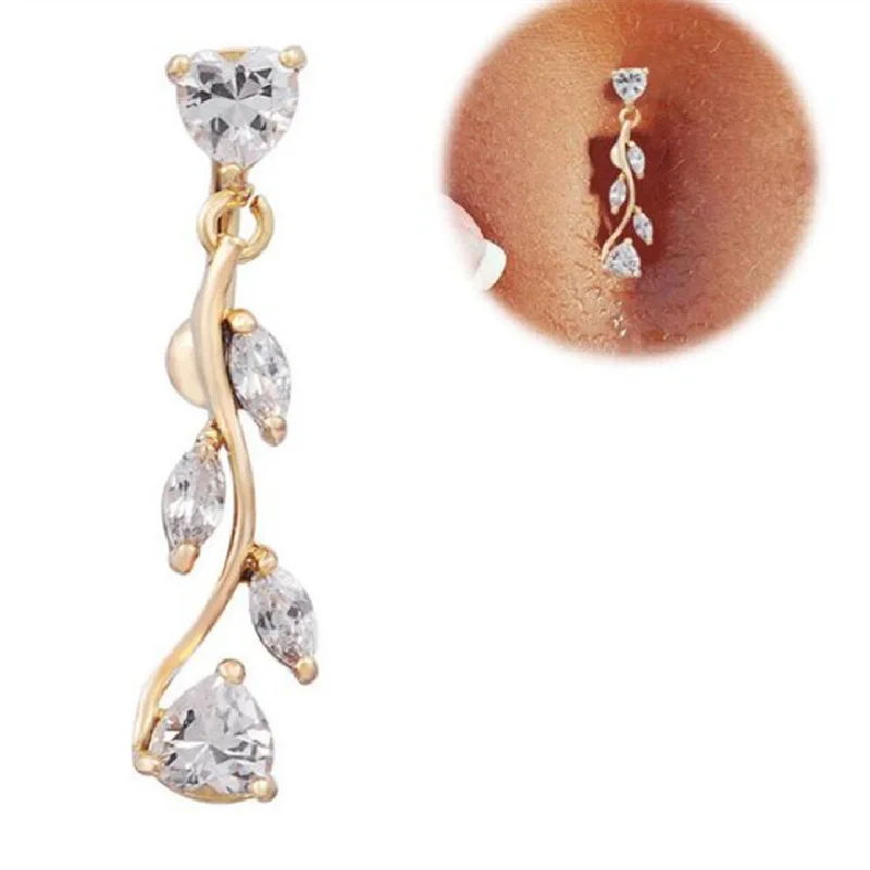 New Fashion Sexy Piercing Navel Nail Body Jewelry Flower Leaf Pendant Crystal Belly Button Rings for Women Girls
New Fashion Sexy Piercing Navel Nail Body Jewelry Flower Leaf Pendant Crystal Belly Button Rings for Women Girls