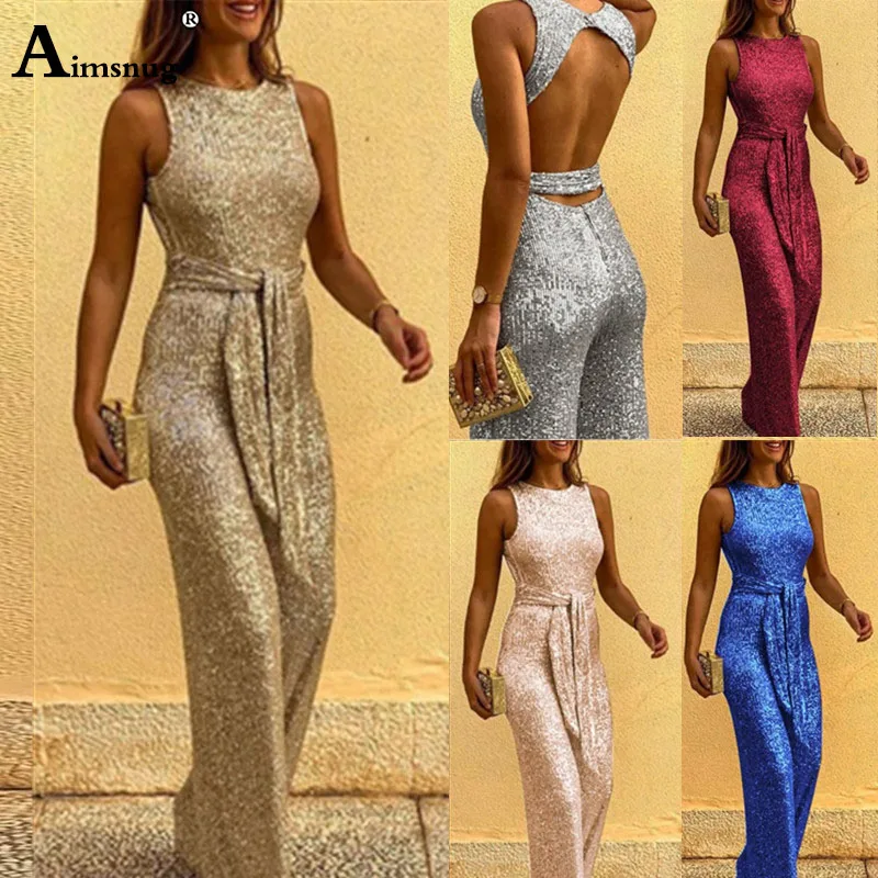 Women Fashion Jumpsuits Red Blue Sexy Girls Sequin Trousers Belted Slim Fit Skinny Rompers Sleeveless Glitter Bodysuits Playsuit
Women Fashion Jumpsuits Red Blue Sexy Girls Sequin Trousers Belted Slim Fit Skinny Rompers Sleeveless Glitter Bodysuits Playsuit