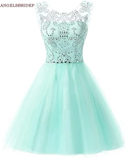 ANGEBRIDEP Sheer Neck Short/Mini Homecoming Dresses Fashion Beadings Tulle Special Occasion Graduation Gala Cocktail Dresses
ANGEBRIDEP Sheer Neck Short/Mini Homecoming Dresses Fashion Beadings Tulle Special Occasion Graduation Gala Cocktail Dresses
