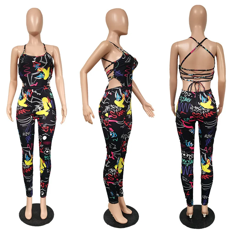 Zoctuo Summer Sexy Strap Jumpsuits For Women Fashion Trend Graffiti Printing Skinny Long Playsuit Party Bandage Bodysuits
Zoctuo Summer Sexy Strap Jumpsuits For Women Fashion Trend Graffiti Printing Skinny Long Playsuit Party Bandage Bodysuits