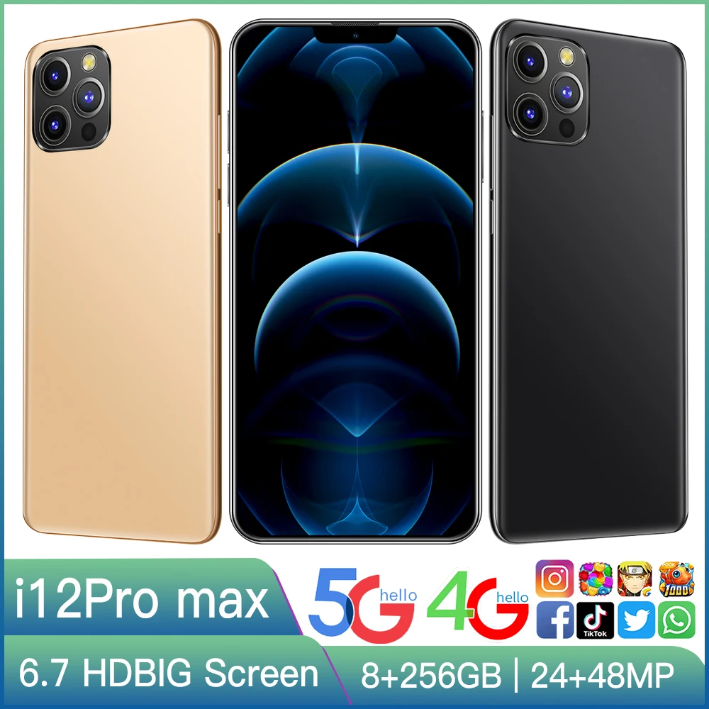 Smartphone Android i12Pro Max 6.7 Inch Smartphone Full Screen 5800mAh 12+512GB 24+48MP Face ID 4G LTE 5G Network Mobilephone
Smartphone Android i12Pro Max 6.7 Inch Smartphone Full Screen 5800mAh 12+512GB 24+48MP Face ID 4G LTE 5G Network Mobilephone