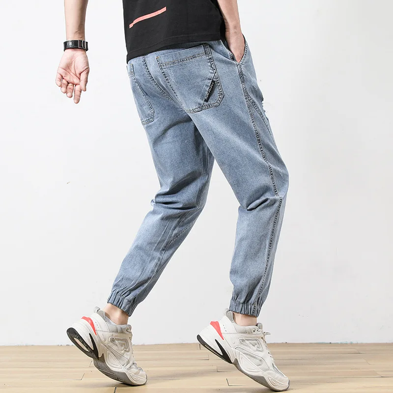 Jeans Men's Ripped Harem Pants Thin Hip-hop Jeans Solid Color 2020 New Loose Large Size Elastic Nine-point Pants Men's Clothing
Jeans Men's Ripped Harem Pants Thin Hip-hop Jeans Solid Color 2020 New Loose Large Size Elastic Nine-point Pants Men's Clothing