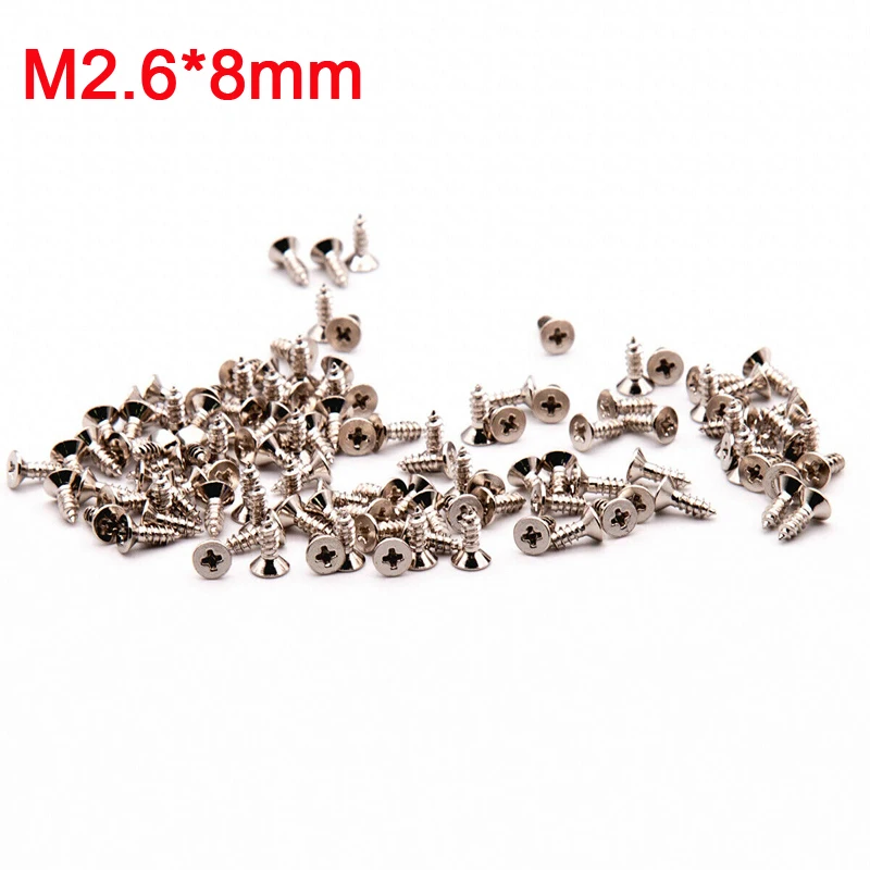 100pcs/lot Flat Head Sheet Metal Self Tapping Screws Cross Flat Head Male Bolts Screws M2.6*8mm
100pcs/lot Flat Head Sheet Metal Self Tapping Screws Cross Flat Head Male Bolts Screws M2.6*8mm