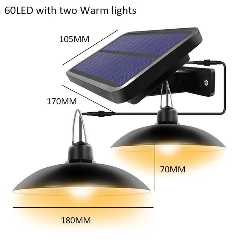 Double Head Solar Pendant Light Outdoor Indoor Solar Lamp With Line Warm White/White Lighting For Camping Garden Yard
Double Head Solar Pendant Light Outdoor Indoor Solar Lamp With Line Warm White/White Lighting For Camping Garden Yard