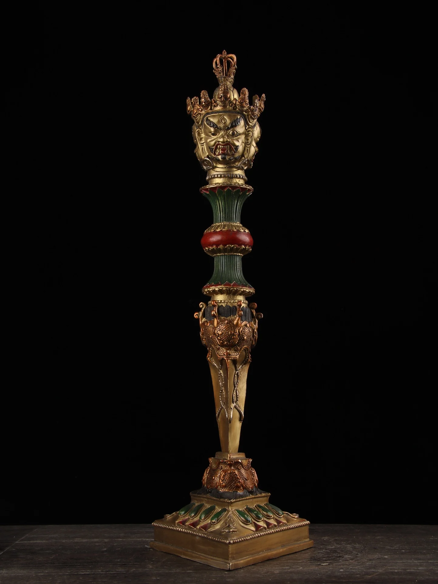 20" Tibet Buddhism Old Bronze Painted Pupa King Kong set Three-sided Mahakala Head Statue Skull Dorje Vajra Phurpa
20" Tibet Buddhism Old Bronze Painted Pupa King Kong set Three-sided Mahakala Head Statue Skull Dorje Vajra Phurpa