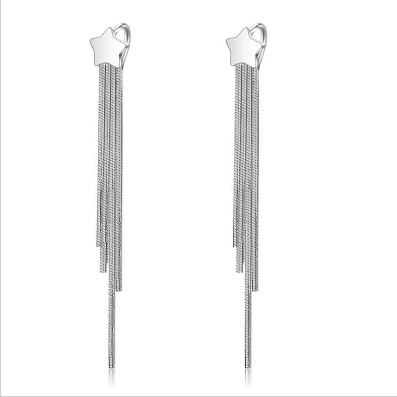 KOFSAC Exquisite Star Long Tassel Chain Drop Earring Lady Jewelry 925 Sterling Silver Earrings For Women Valentine's Day Gifts
KOFSAC Exquisite Star Long Tassel Chain Drop Earring Lady Jewelry 925 Sterling Silver Earrings For Women Valentine's Day Gifts