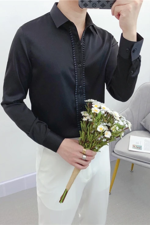 2020 Shirts for Men Palace Wind Solid Color Long Sleeve Casual Shirt British Slim Fit Business Dress Social Party Blouse Camisa
2020 Shirts for Men Palace Wind Solid Color Long Sleeve Casual Shirt British Slim Fit Business Dress Social Party Blouse Camisa