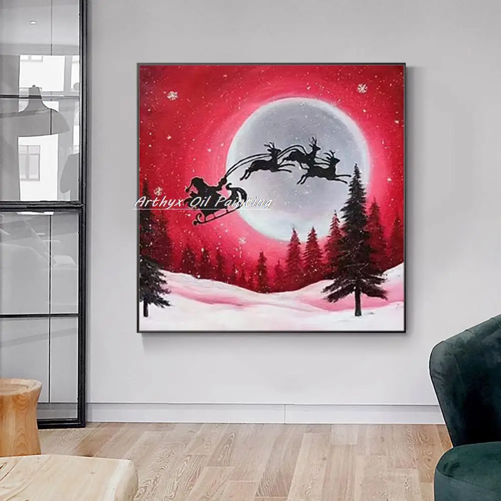 Arthyx Handpainted Christmas Santa Claus Oil Painting On Canvas Modern Abstract Art Wall Picture For Living Room Home Decoration
Arthyx Handpainted Christmas Santa Claus Oil Painting On Canvas Modern Abstract Art Wall Picture For Living Room Home Decoration