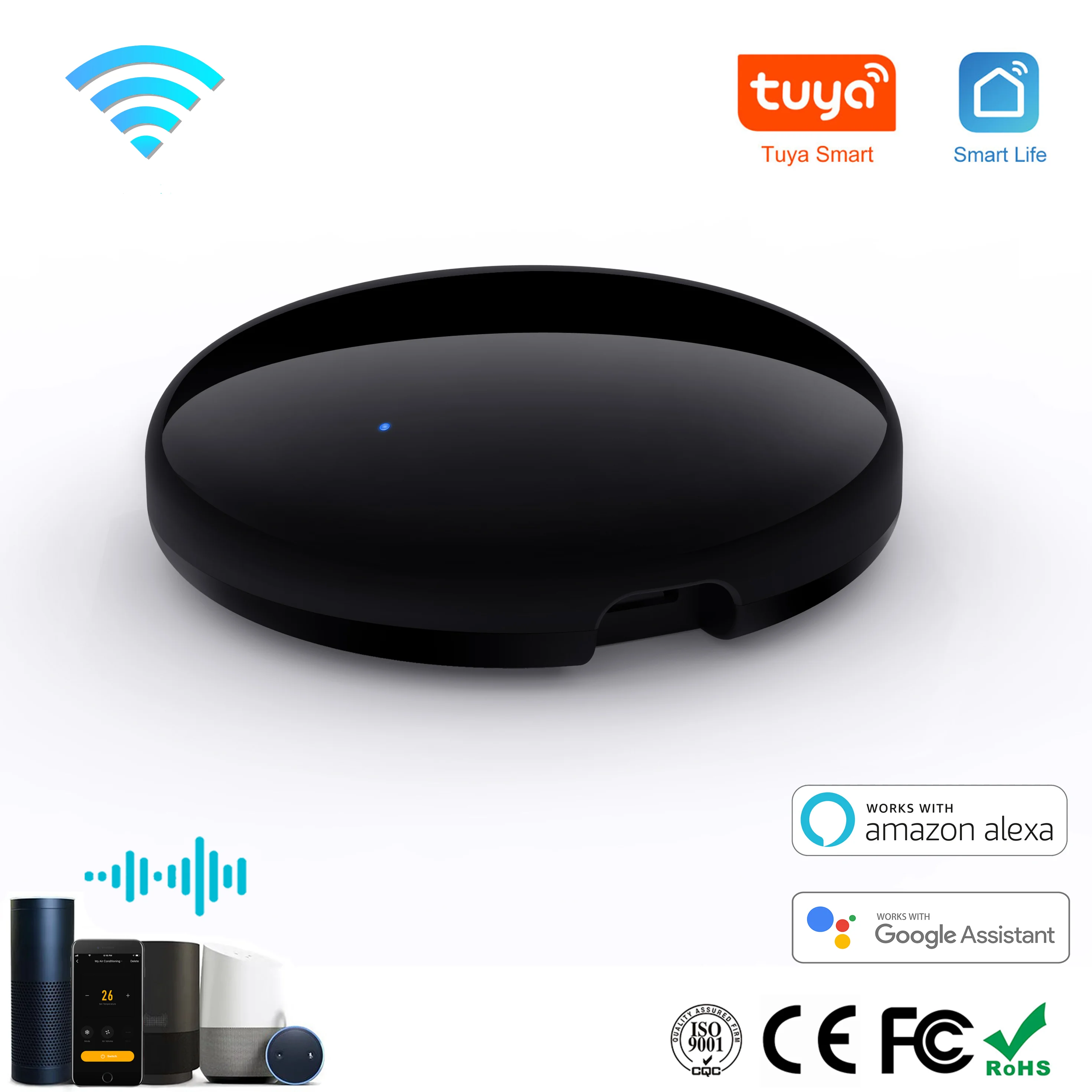 Smart Universal IR Remote WiFi Tuya for Smart Home Control for TV DVD AUD AC Air Conditioner Works with Alexa Google Home
Smart Universal IR Remote WiFi Tuya for Smart Home Control for TV DVD AUD AC Air Conditioner Works with Alexa Google Home