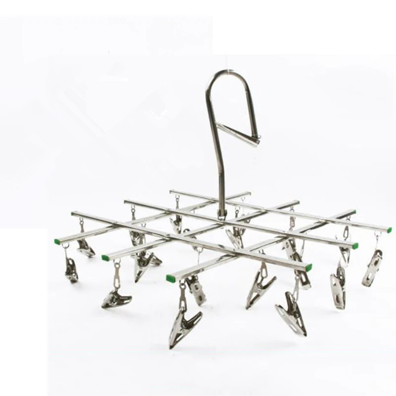 20 Clips Stainless Steel Laundry Rack Folding Underwear Sock Clothes Airer Folding Hanger Drying Hanger Clothes Socks Holder
20 Clips Stainless Steel Laundry Rack Folding Underwear Sock Clothes Airer Folding Hanger Drying Hanger Clothes Socks Holder