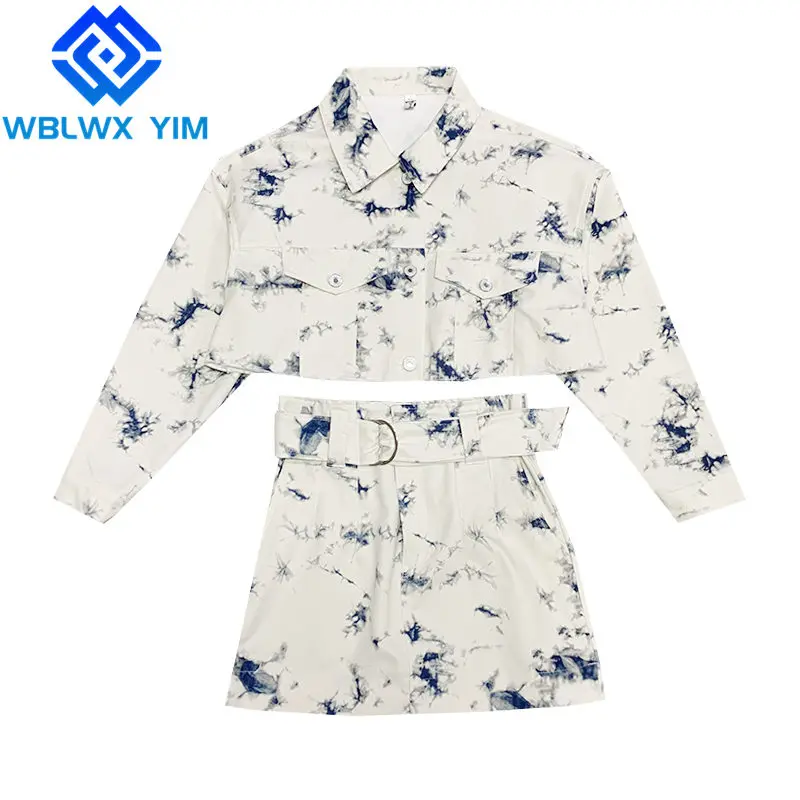 Spring Autumn Two piece set Women Fashion Tie dyePrint Short Jacket Coat And High waist A-Line Mini Skirt 2 piece set Womens
Spring Autumn Two piece set Women Fashion Tie dyePrint Short Jacket Coat And High waist A-Line Mini Skirt 2 piece set Womens