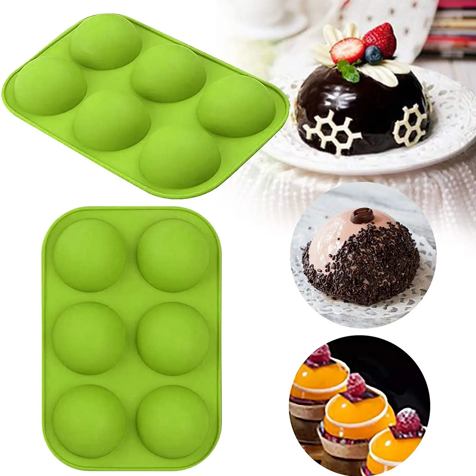 Silicone Mold for Chocoloate Cake Mold For DIY Desert 6 Hole Mold Decorating Cake Half Ball Baking Cake Decorating Molds
Silicone Mold for Chocoloate Cake Mold For DIY Desert 6 Hole Mold Decorating Cake Half Ball Baking Cake Decorating Molds